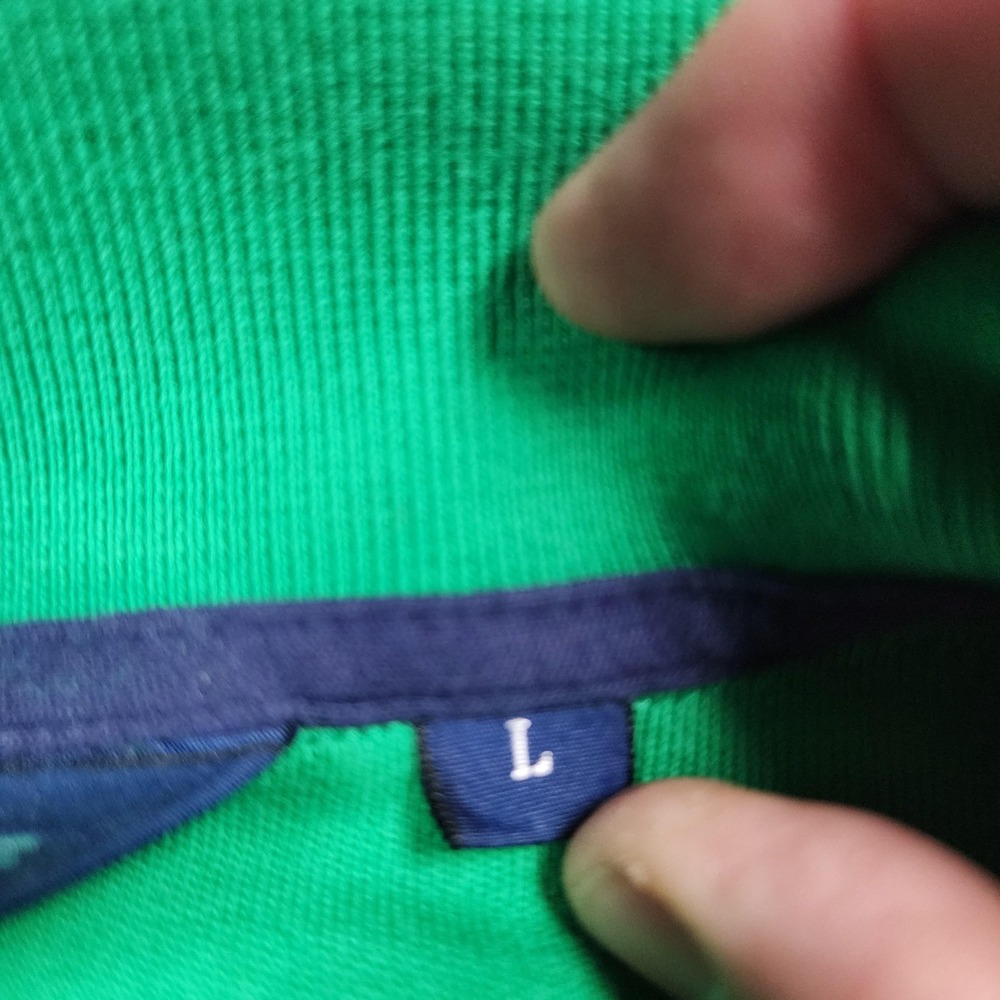 Polo Golf Ralph Lauren Sweater Mens Large Green 1/4 Zip Mock Neck Pelican Hill - Picture 3 of 12